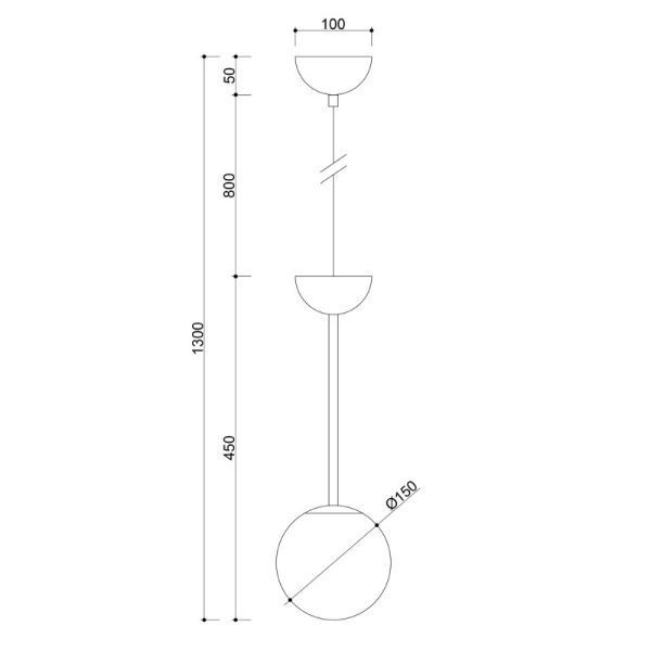 Biała wisząca lampa Gladio z szklanym kloszem o średnicy 15 cm
