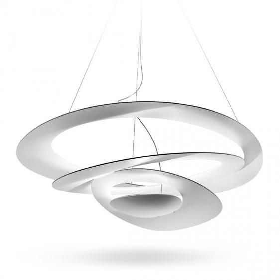 Biała, wisząca lampa LED Pirce z możliwością ściemniania
