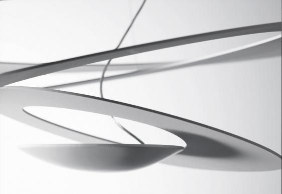 Biała, wisząca lampa LED Pirce z możliwością ściemniania