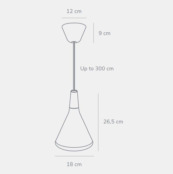 Biała wisząca lampa Nori 18 od DFTP z metalowym kloszem