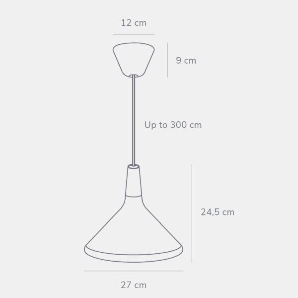 Biała wisząca lampa Nori 27 od DFTP, idealna nad stół