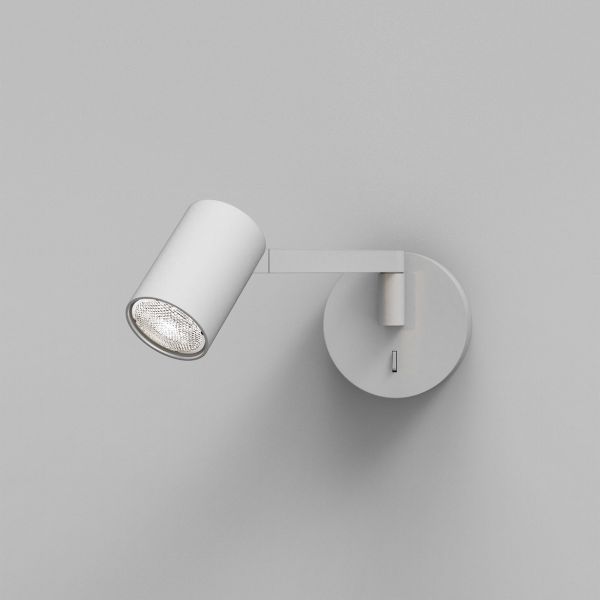 Biały kinkiet Ascoli Swing z możliwością regulacji i wbudowanym włącznikiem