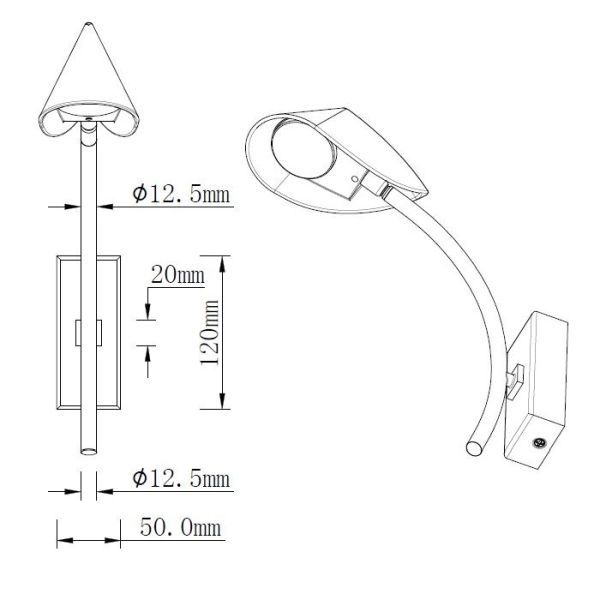 lumigo bialy kinkiet capuccina z regulowanym kloszem i oswietleniem led 2