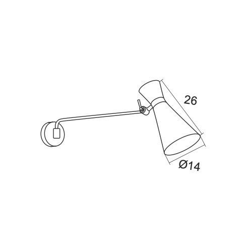 Biały kinkiet Lukka z regulowanym kloszem