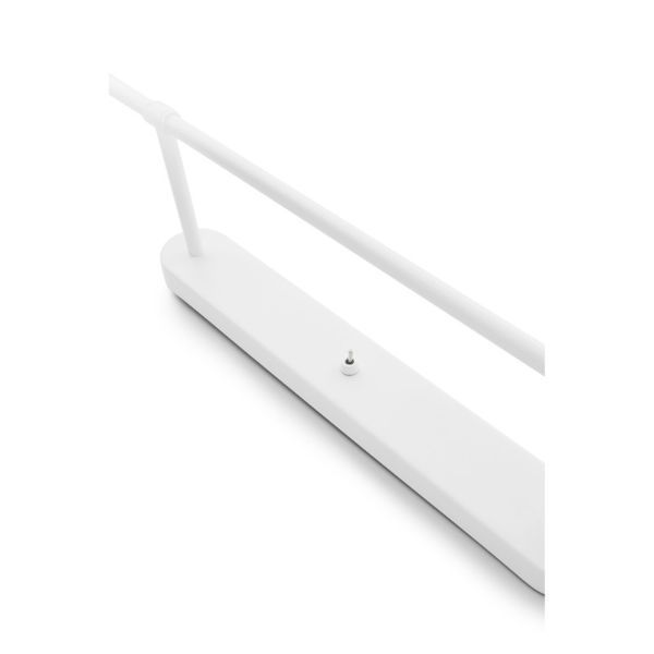 Biały kinkiet Tablo z półką i szklanym kloszem