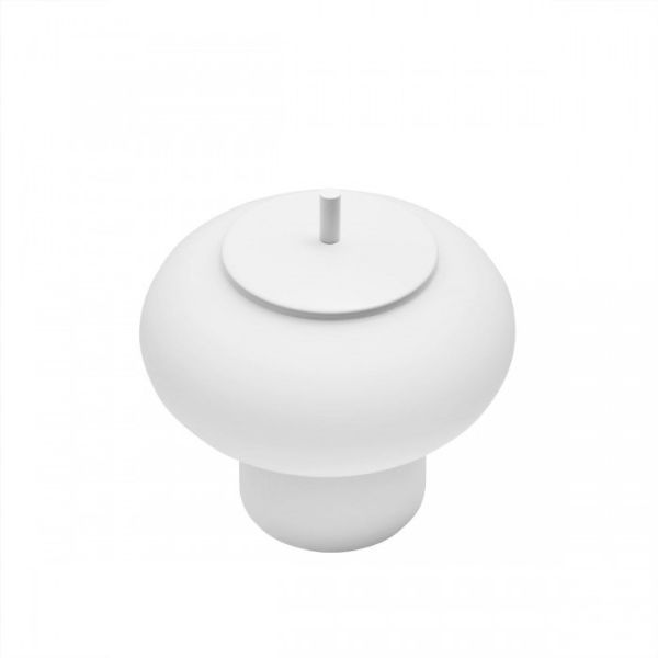 Biały kinkiet Torni B z owalnym szklanym kloszem