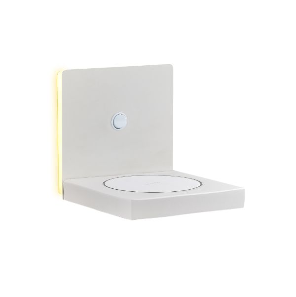 Biały kinkiet Zanzibar z LED i ładowarką indukcyjną