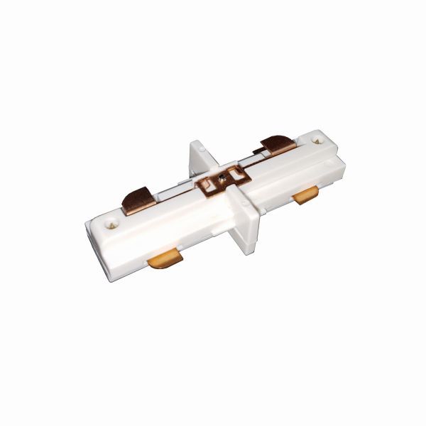 Biały liniowy łącznik do systemu szynowego Light Prestige 1F
