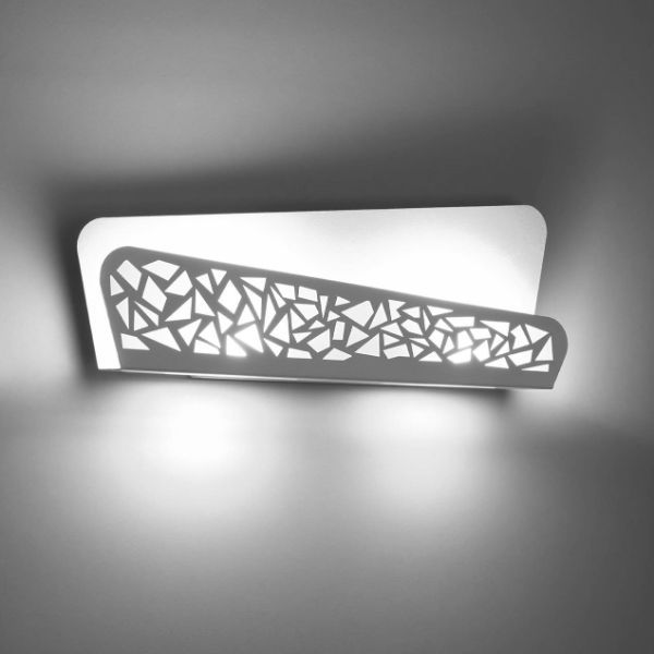 Biały, ozdobny kinkiet Alize