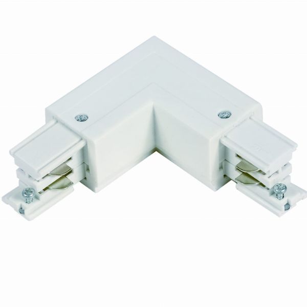 Biały prawy łącznik „L” do systemu szynowego Light Prestige, 3F