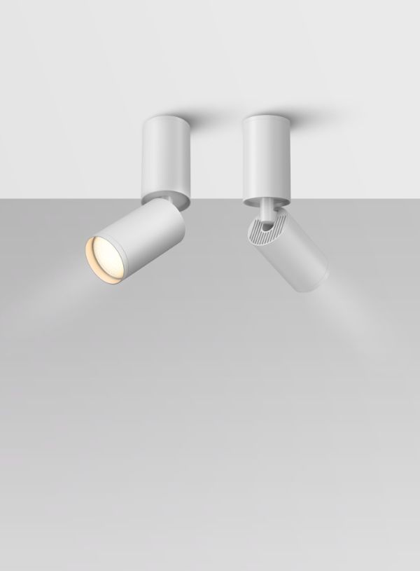 Biały reflektor sufitowy Focus S z możliwością regulacji