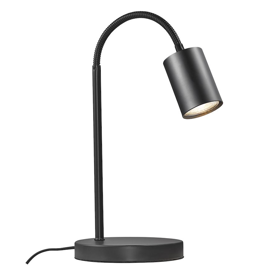 Biurkowa lampa Explore z elastycznym ramieniem i złotym kloszem