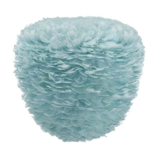 Błękitna wisząca lampa Eos Evia L z naturalnych piór