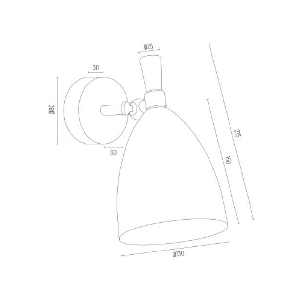 Błękitny kinkiet Charlotte z regulacją i złotymi detalami