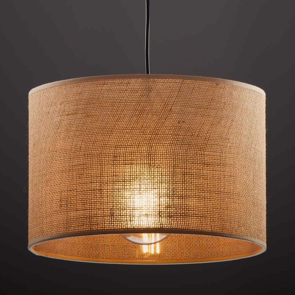 Brązowa lampa wisząca Juta S