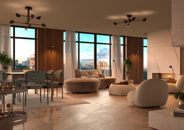 Czarna, 115-centymetrowa lampa sufitowa Capuccina 6 LED