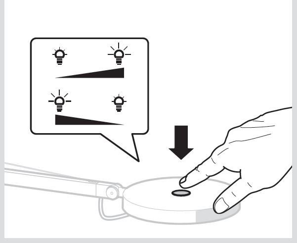 Czarna biurkowa lampa Demetra Tavolo z czujnikiem ruchu i funkcją ściemniania