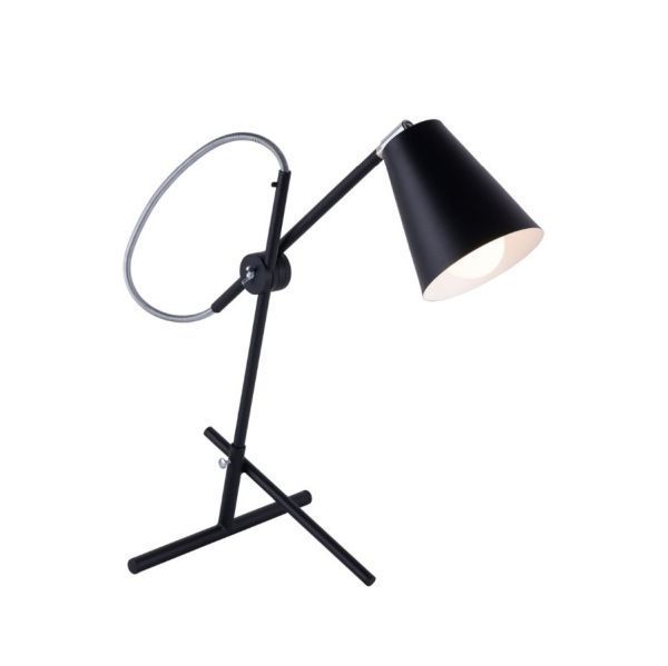 Czarna lampa biurkowa Arte z możliwością wygodnej regulacji