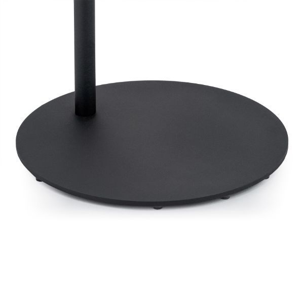 Czarna lampa podłogowa Nashville z eleganckimi złotymi akcentami