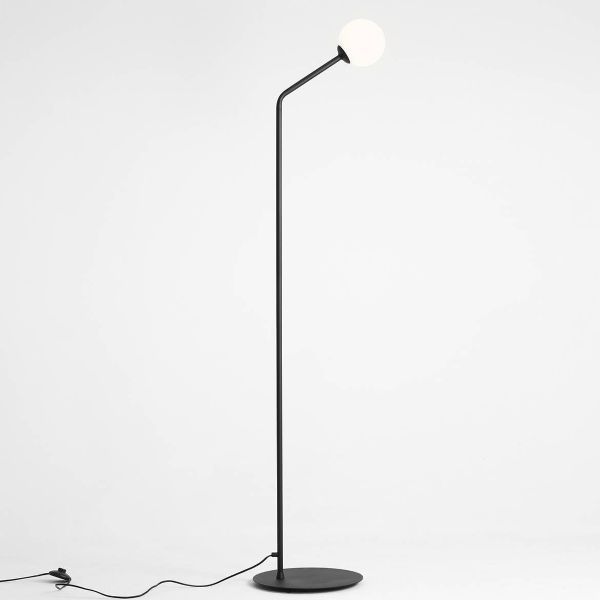 Czarna lampa podłogowa Pure z kloszem ze szkła