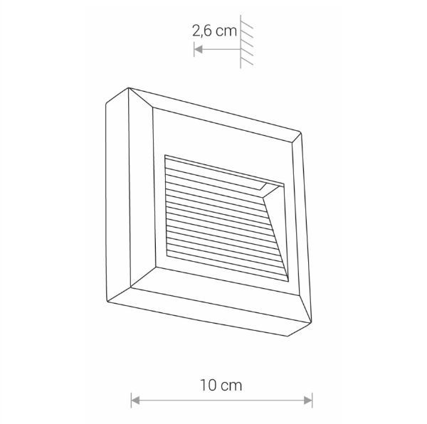 Czarna lampa ścienna LED Sidewalk Square o klasie szczelności IP54