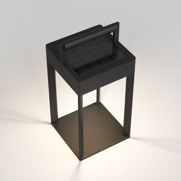 Czarna lampa solarna Kuro 250 o klasie szczelności IP44