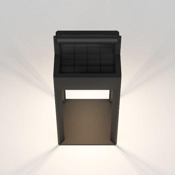 Czarna lampa solarna Kuro 250 o klasie szczelności IP44