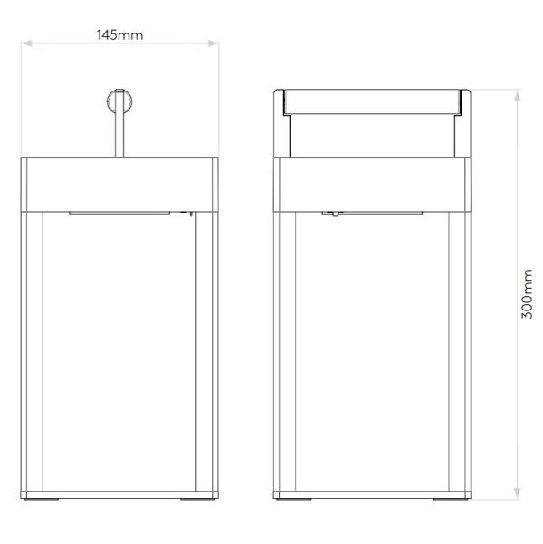 Czarna lampa solarna Kuro 250 o klasie szczelności IP44
