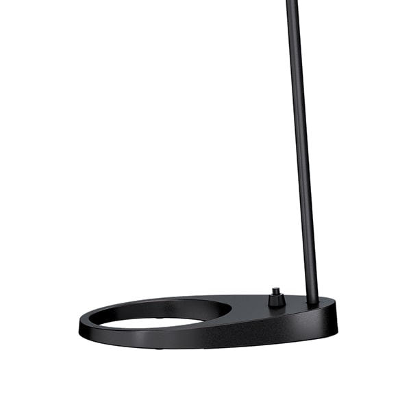 Czarna lampa stołowa AJ od Louis Poulsen z włącznikiem umieszczonym w podstawie