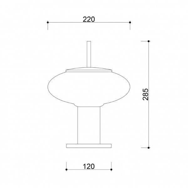 Czarna lampa stołowa Torni St z owalnym kloszem wykonanym ze szkła