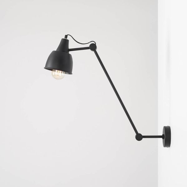 Czarna lampa sufitowa Aida Simply w stylu loft z regulowanym kloszem