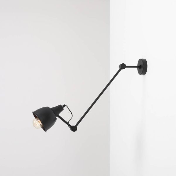 Czarna lampa sufitowa Aida Simply w stylu loft z regulowanym kloszem