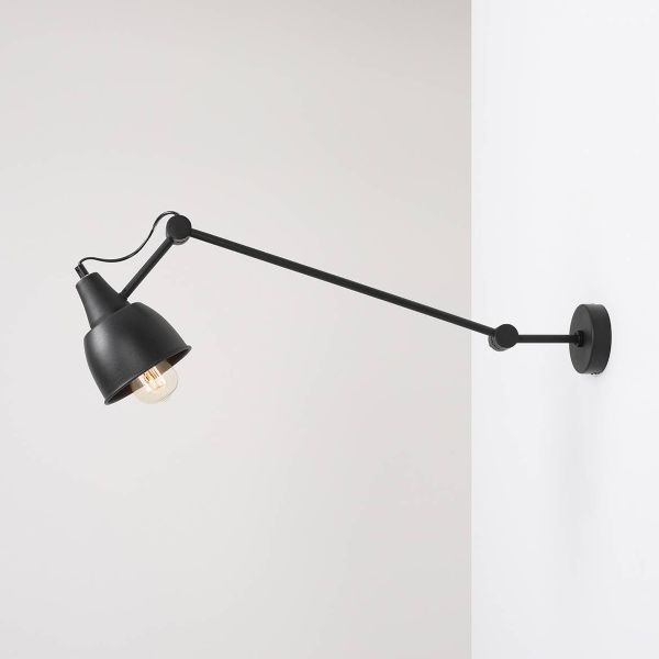 Czarna lampa sufitowa Aida Simply w stylu loft z regulowanym kloszem