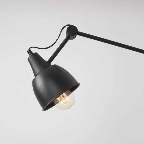 Czarna lampa sufitowa Aida Simply w stylu loft z regulowanym kloszem