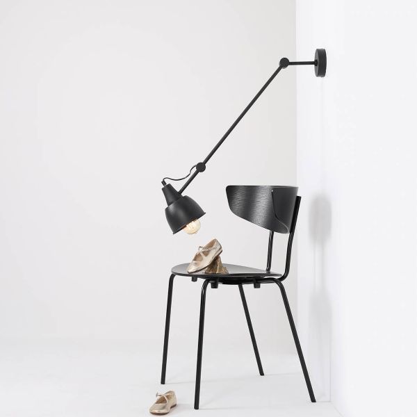 Czarna lampa sufitowa Aida Simply w stylu loft z regulowanym kloszem