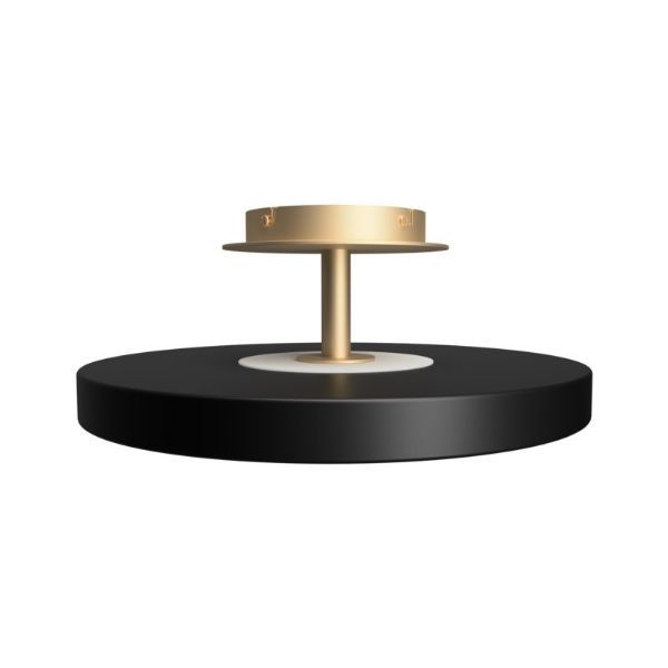 Czarna lampa sufitowa Asteria Up M o średnicy 43 cm z wbudowanym oświetleniem LED