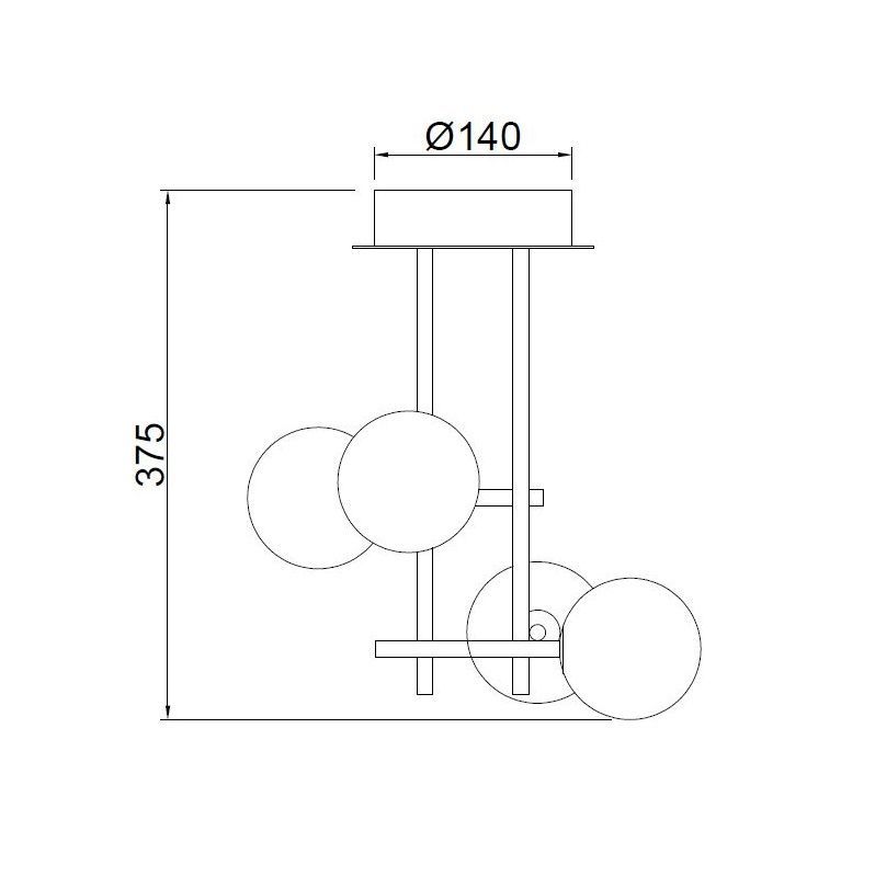 Czarna lampa sufitowa Cellar S