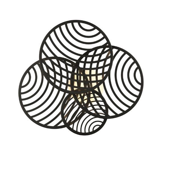 Czarna lampa sufitowa Collage z ażurowymi kloszami i wbudowanym oświetleniem LED