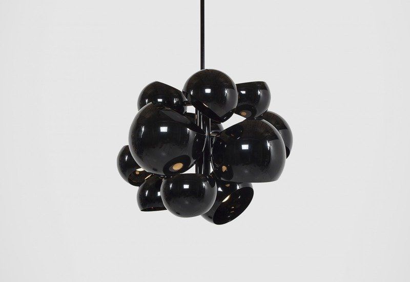 Czarna lampa wisząca Astronomy 11 o średnicy 55 cm