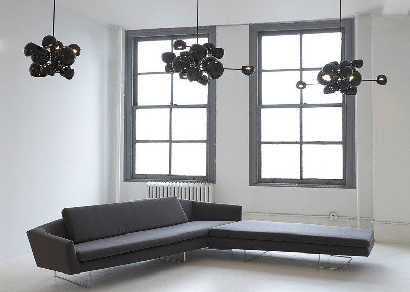 Czarna lampa wisząca Astronomy 11 o średnicy 55 cm