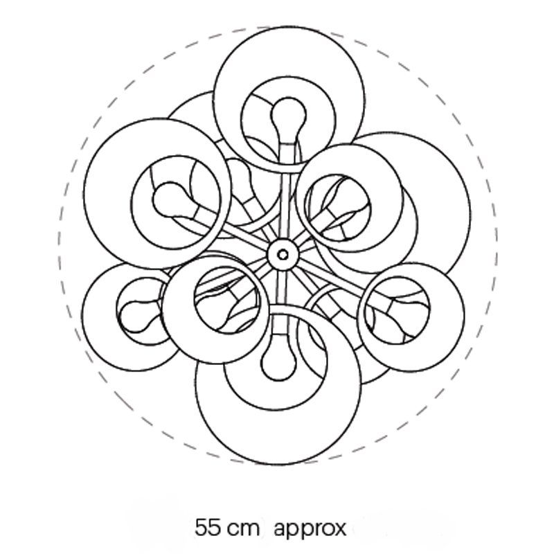 Czarna lampa wisząca Astronomy 11 o średnicy 55 cm
