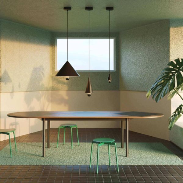 Czarna lampa wisząca Cherry L z wbudowanym oświetleniem LED