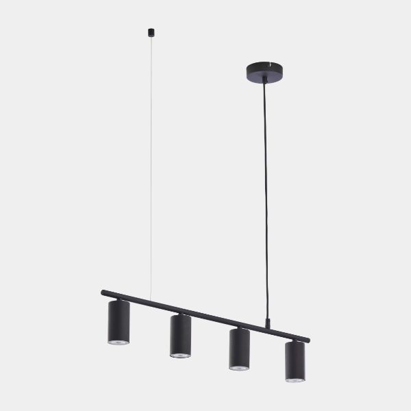 Czarna lampa wisząca Logan z tubami