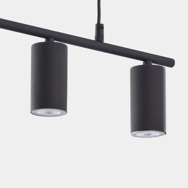 Czarna lampa wisząca Logan z tubami