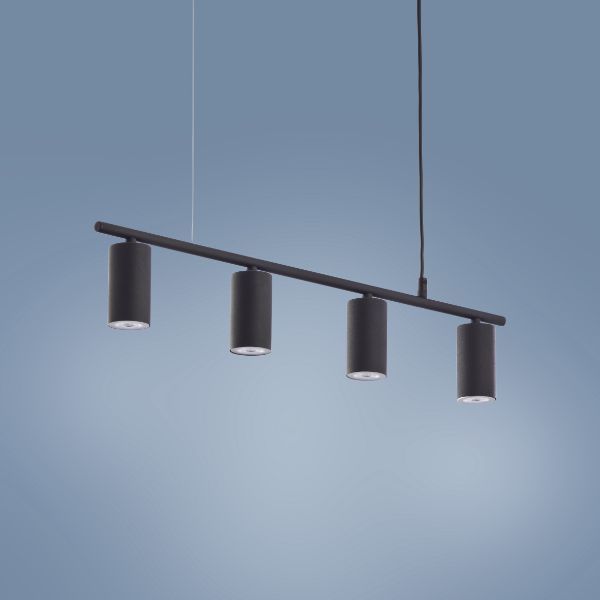 Czarna lampa wisząca Logan z tubami