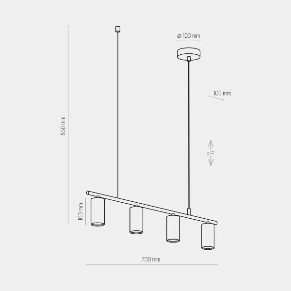 Czarna lampa wisząca Logan z tubami