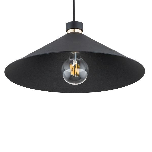 Czarna lampa wisząca Nashville z złotymi detalami