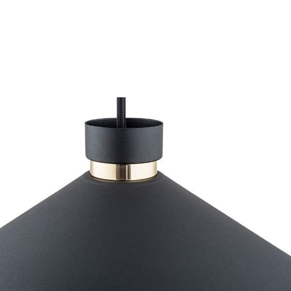 Czarna lampa wisząca Nashville z złotymi detalami