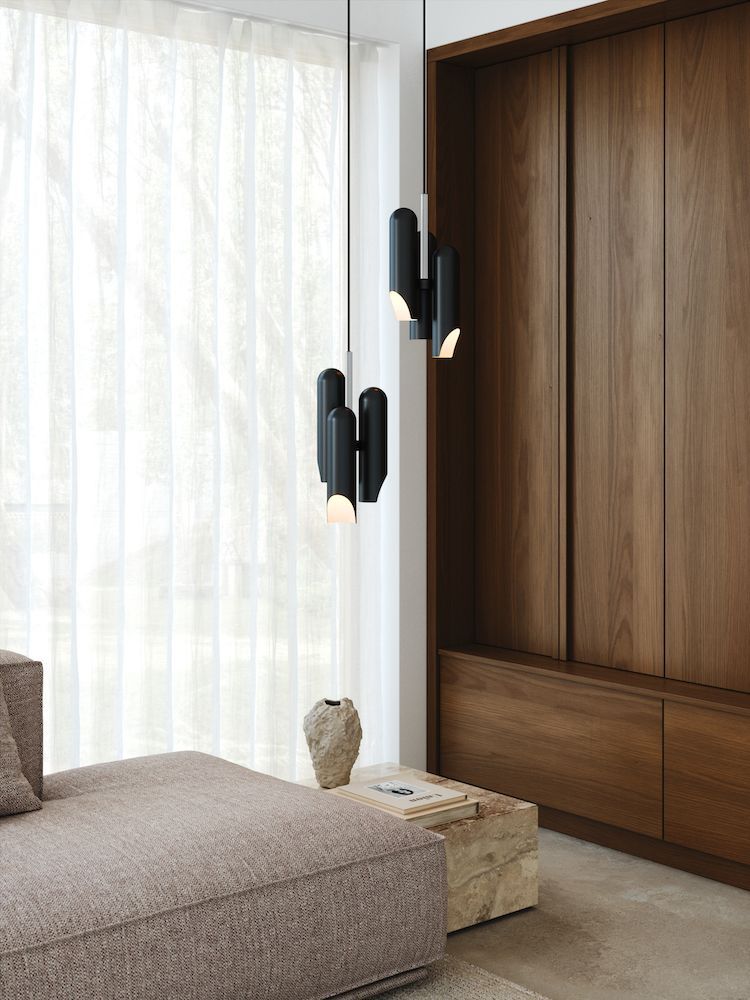 Czarna lampa wisząca Rochelle