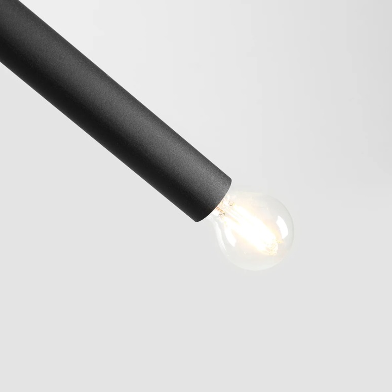Czarna lampa wisząca Tubo 4 z możliwością wymiany żarówek